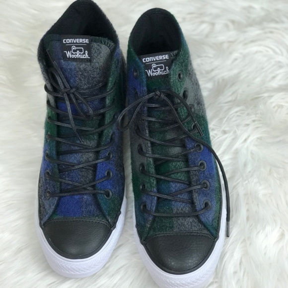 Converse&Woolrich Ctas HI Almost Black W AUTHENTIC - Picture 4 of 8